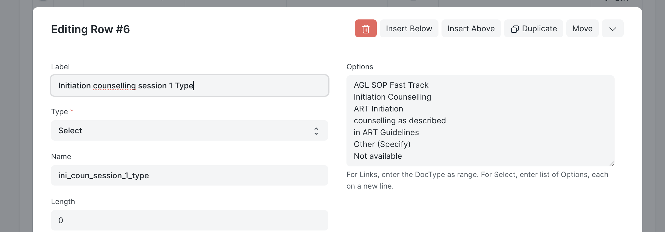 Select Options - Define dropdown values