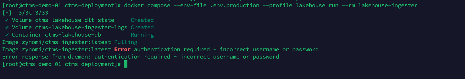 Docker login authentication error