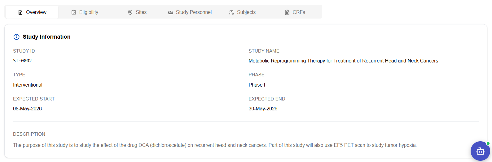 Add site panel — search and select a site to add to the study