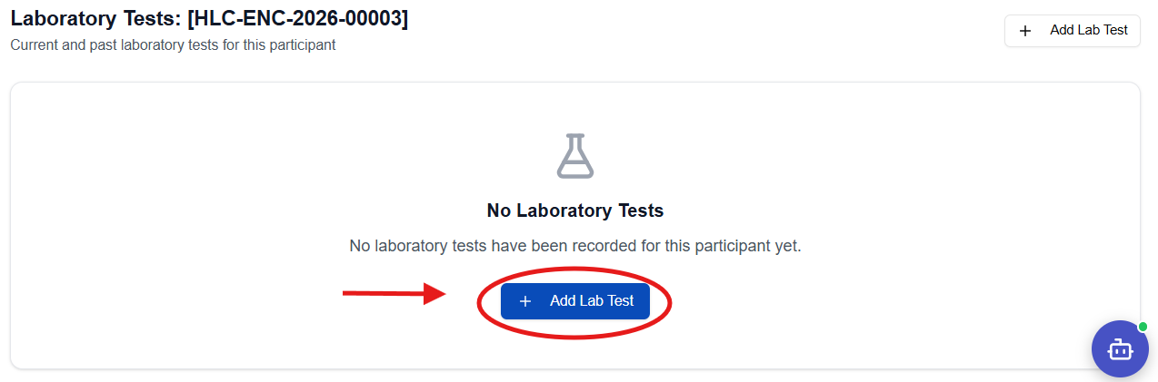 Laboratory Results overview — list of recorded lab test entries